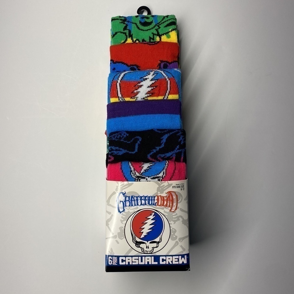 NWT 6 Pack Socks Grateful Dead TieDye​​​